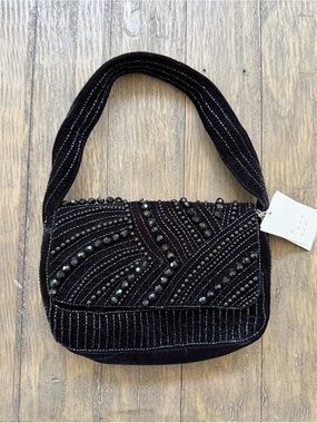 Women’s A New Day Black Velvet Beaded Shoulder Bag
New with tags